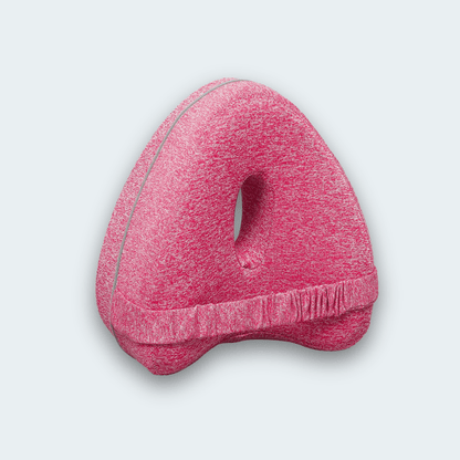 KneeFit Kniekissen in Rosa mit elastischem Haltegurt und mittiger Aussparung